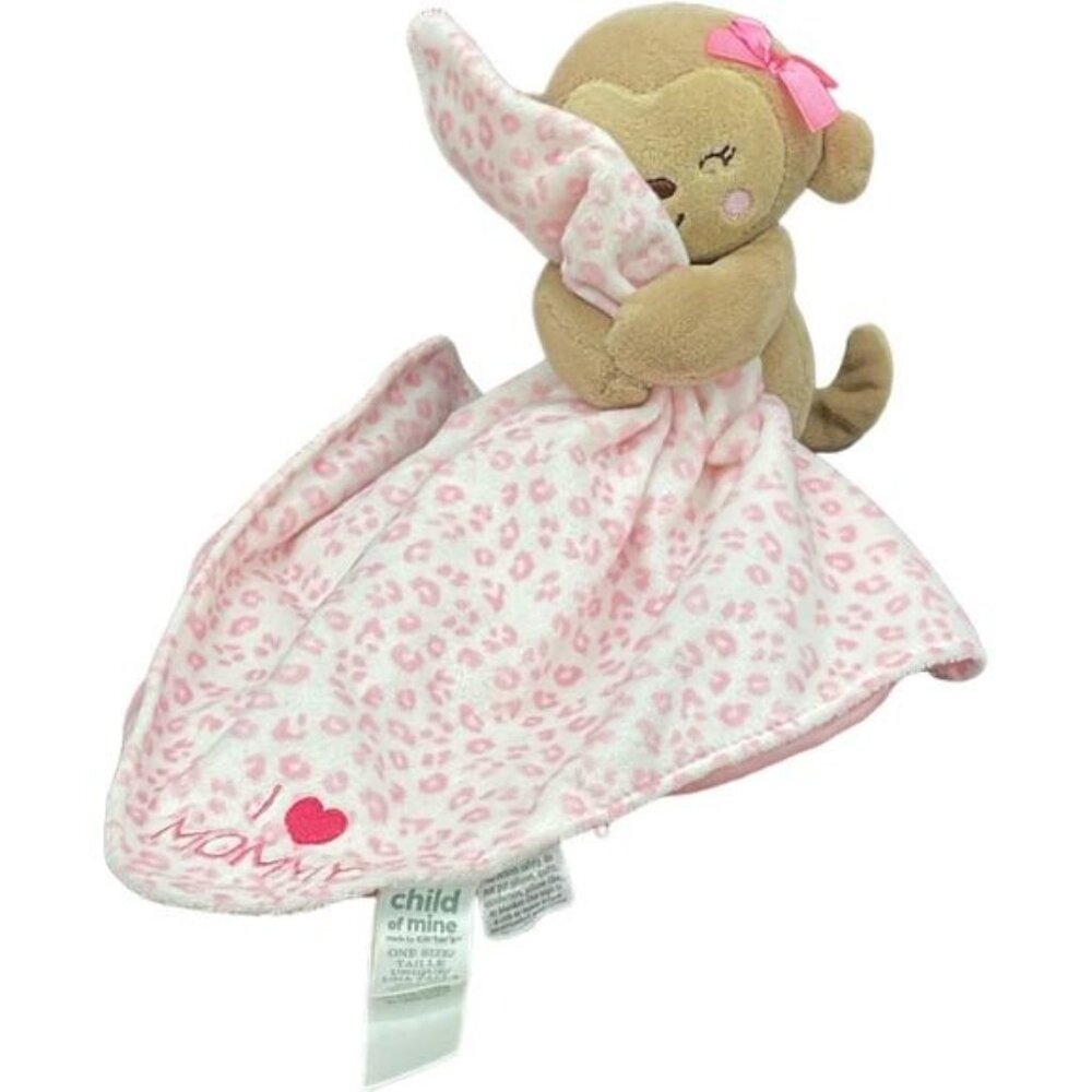 Carters Child of Mine Monkey Rattle Lovey I Love Mommy Security Blanket Stuffed